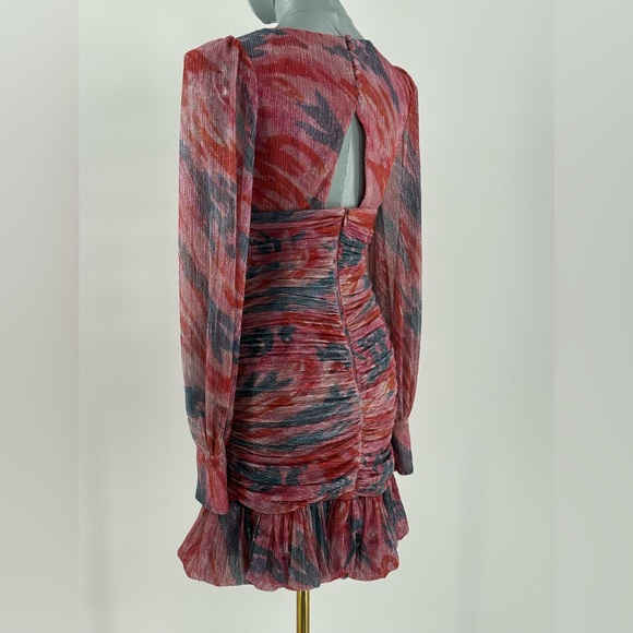 🆕 PATBO 🧿 NWOT Twist Metallic Ruched Mini Dress, Pink - Sz BR 36 US 4 - Picture 9 of 16